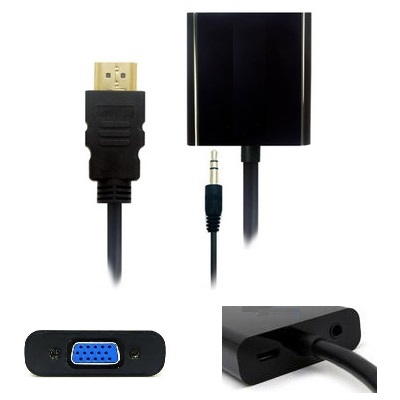 HDMI2.1版-(JC-HV3-A)HDMI轉VGA帶3.5mm音源線